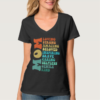 T-shirt Mom Loving Strong Amazing Beloved Inspiring Brave 