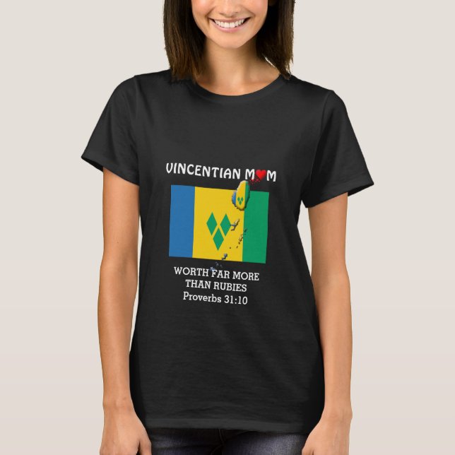 T-shirt MOM VINCENTIEN vaut plus que Rubies PROV31 Noir (Devant)