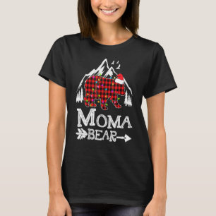 T-shirt Moma Bear Red Buffalo Plaid Moma Bear Pajama Fami