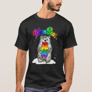 T-shirt Mombear Maman Ours Fête des mères Ours arc-en-ciel