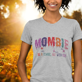 T-shirt Mombie Zombie Avec Enfants Femmes