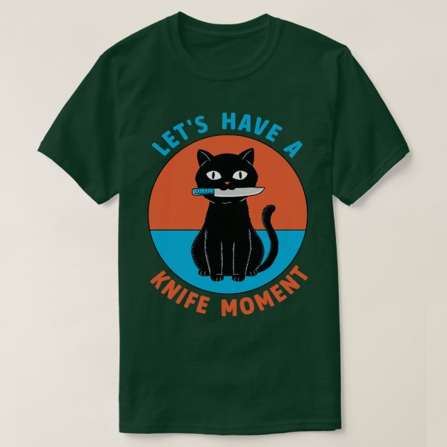 T-shirt Moment du couteau de chat (Design devant)