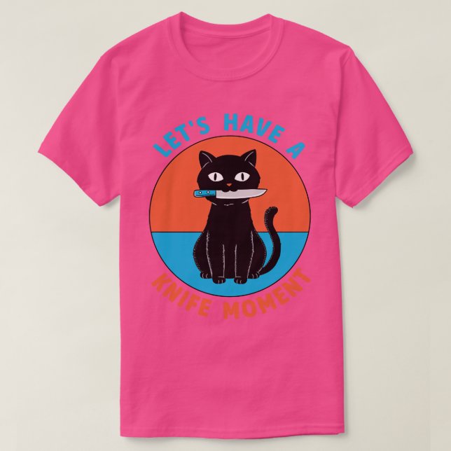 T-shirt Moment du couteau de chat (Design devant)