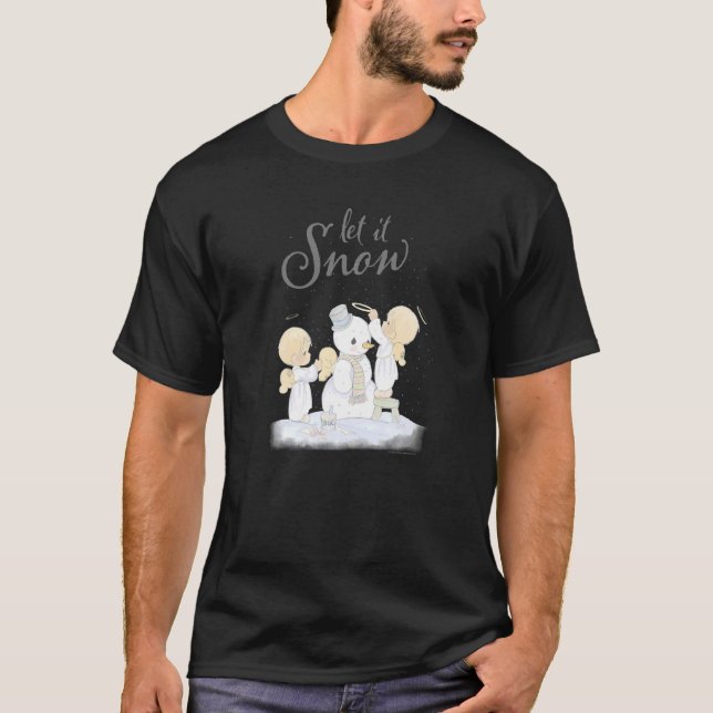 T-shirt Moments précieux Noël Laisser la neige Groupe Tir (Devant)