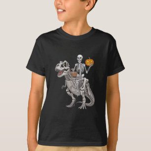 T-shirt Momie de squelette à cheval Dinosaure T rex Hallow