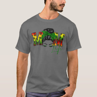 T-shirt Momlife Messy Hair Bun Weed Femmes Fête des mères