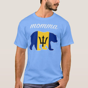 T-shirt Momma Bear Barbados Drapeau Barbadien Racines Prem