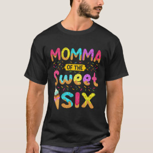 T-shirt Momma De La Sweet Six 6E Anniversaire Fille Crème 
