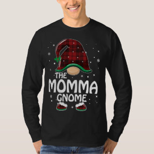 T-shirt Momma Gnome Buffalo Plaid Matching Family Christma