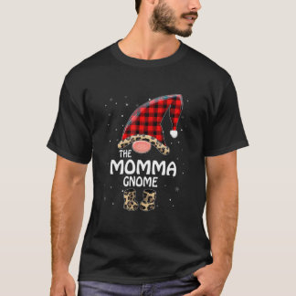 T-shirt Momma Gnome Buffalo Plaid Matching Family Christma