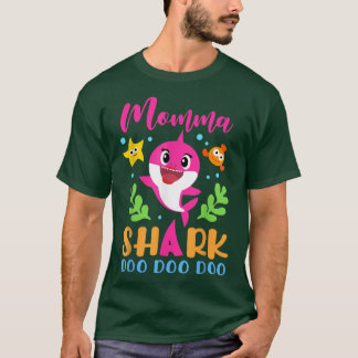 T-shirt Momma Shark Momma Shark Lover Fête des mères de fa