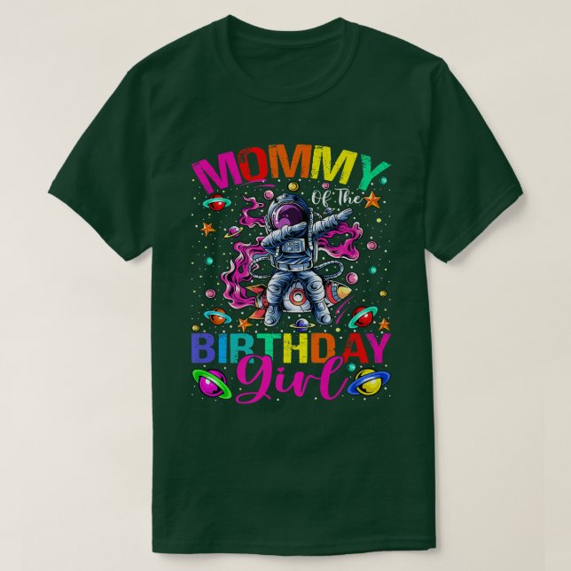 T-shirt Mommy Of The Birthday Girl Astronaut Boy Space The (Design devant)