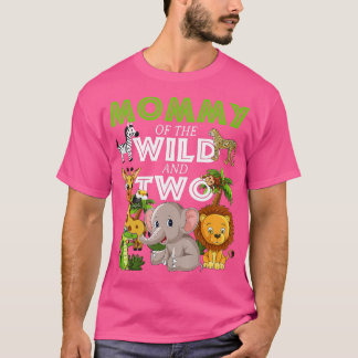 T-shirt Mommy of the Wild Two Zoo Anniversaire Safari Jung