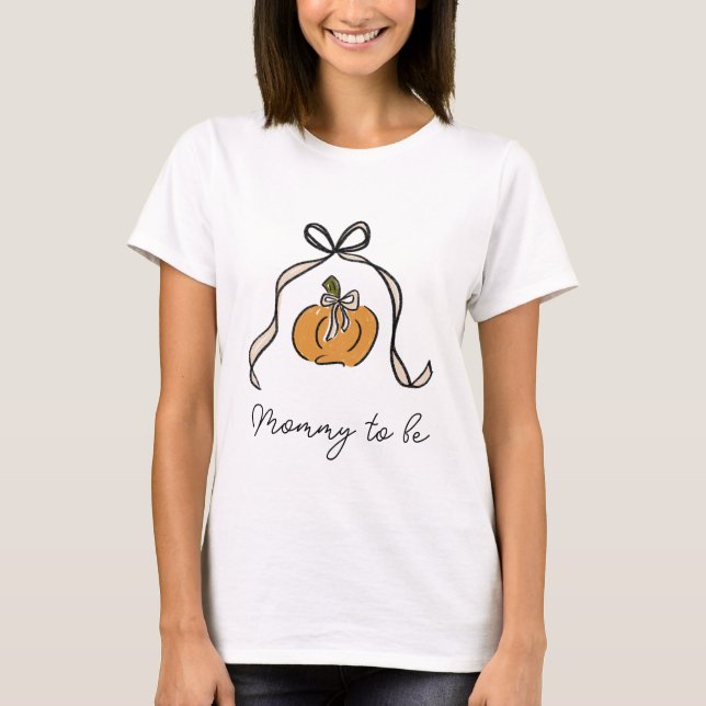 T-shirt Mommy to Be Halloween Citrouille Baby shower de ru (Devant)