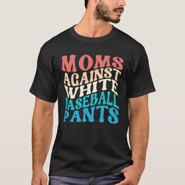 T-shirt Moms Against White Baseball Pants Retro Baseball M (Devant)