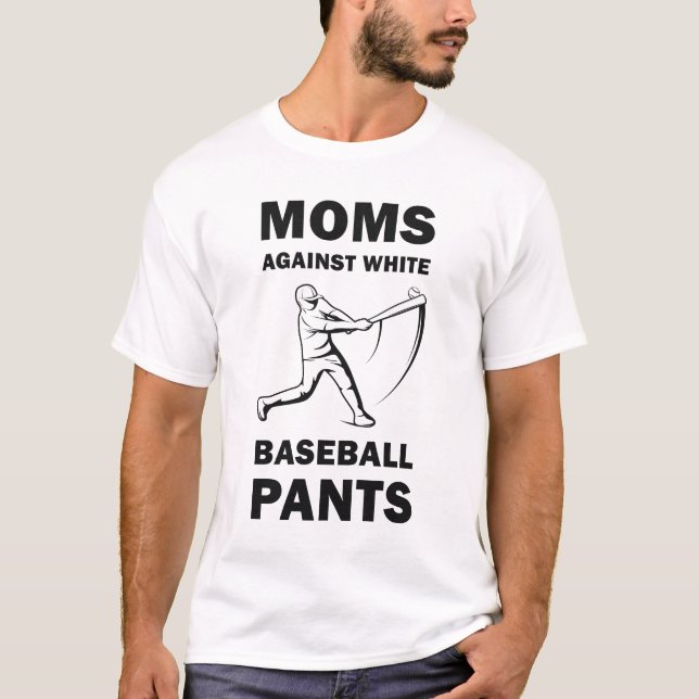 T-shirt Moms contre pantalons blancs de baseball - Funny B (Devant)