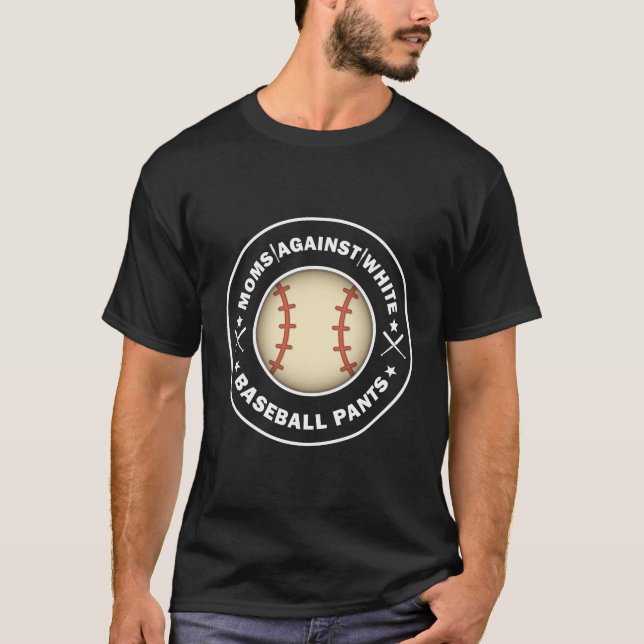 T-shirt Moms contre pantalons blancs de baseball - Funny B (Devant)