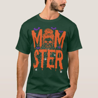T-shirt Momster Halloween Costume Crâne Maman Messager Che