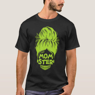 T-shirt Momster Halloween Costume Crâne Maman Messager Che