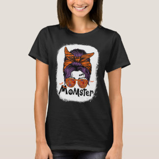 T-shirt Momster Womens Halloween Messy Bun Maman