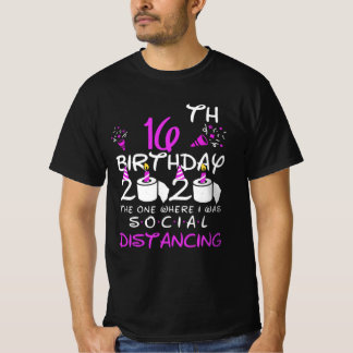 T-shirt Mon 16e anniversaire 2020 Celui où j'étais social