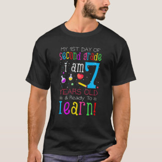 T-shirt Mon 1Er Jour De 2E Année J'Ai 7 Ans