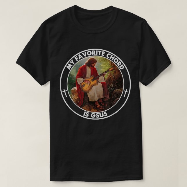 T-shirt Mon accord préféré est Gsus Jesus Guitar (Design devant)