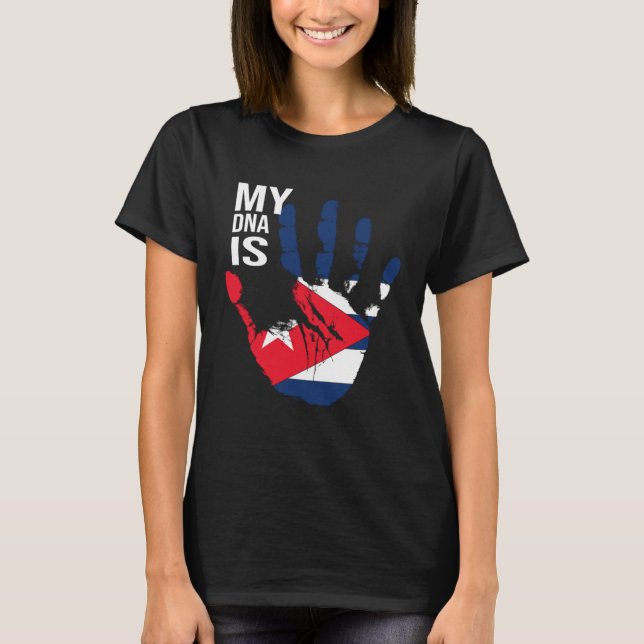 T-shirt Mon ADN est cubain Cuba Drapeau Cool Cubano Cubano (Devant)