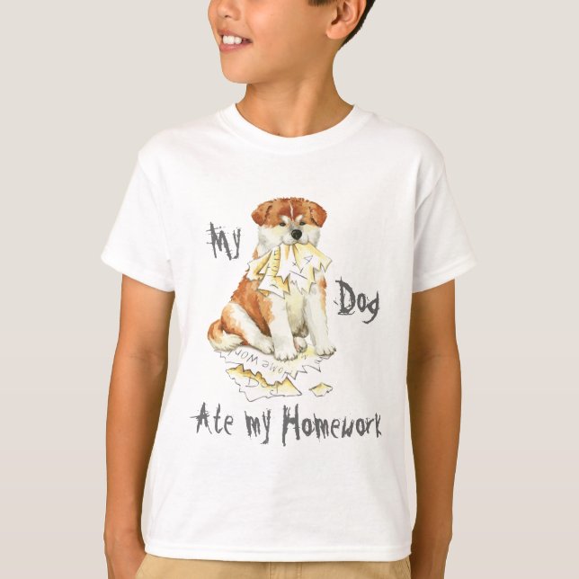 T-shirt Mon Akita a mangé mon travail (Devant)