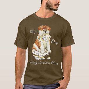 T-shirt Mon Akita Mange Mon Plan De Leçon