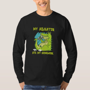T-shirt Mon Alligator A Mangé Mon Devoir Reptiles Zoo Étan