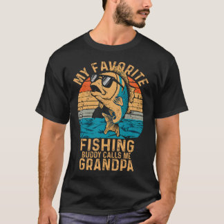 T-shirt Mon ami de pêche préféré m'appelle Papy Drôle F