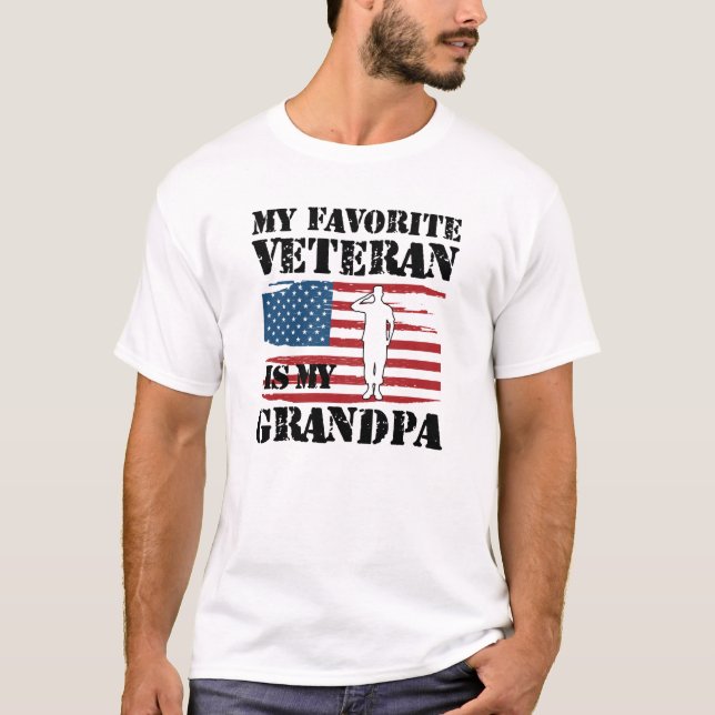 T-shirt Mon ancien combattant préféré est mon grand-père (Devant)