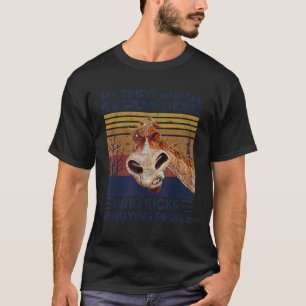 T-shirt Mon Animal D'Esprit Est Un Cheval Grumpy Qui Tue A