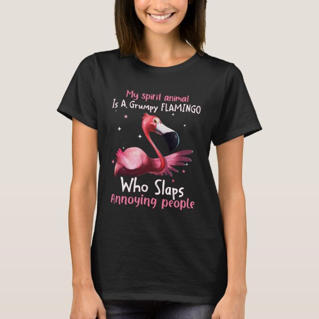 T-shirt Mon Animal D'Esprit Est Un Flamant rose Grave Qui  (Devant)