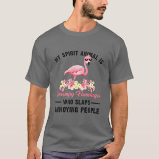 T-shirt Mon Animal D'Esprit Est Un Flamant rose Grumeux