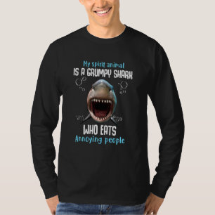 T-shirt Mon Animal D'Esprit Est Un Requin Grincheux Qui Ag