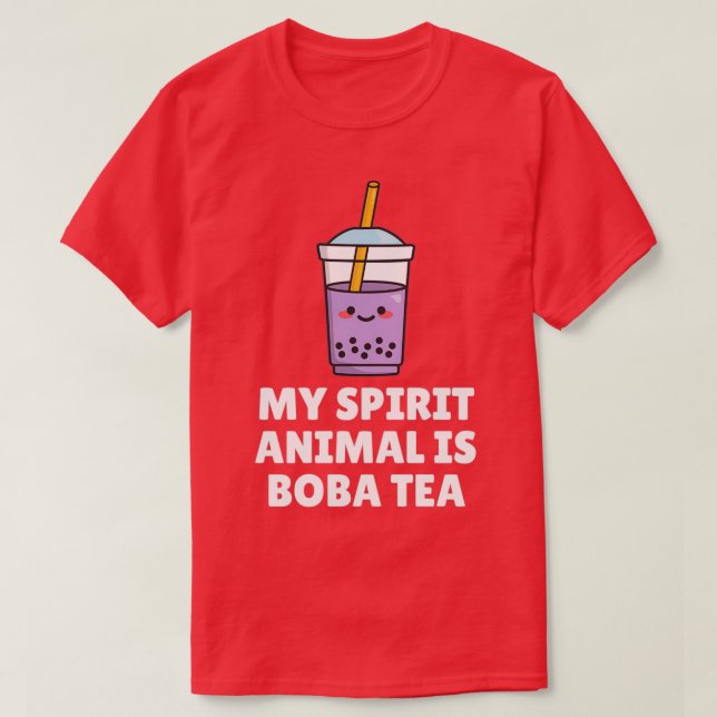 T-shirt Mon Animal Spirit Est Boba Tea (Design devant)