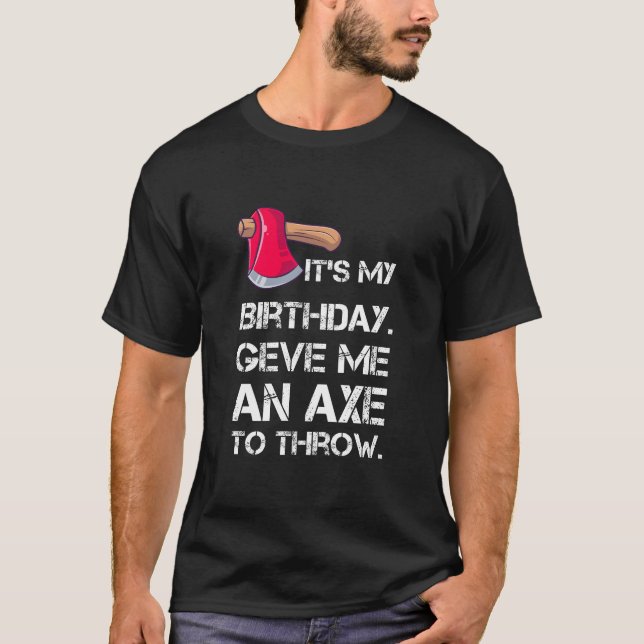 T-shirt Mon Anniversaire Drôle Ax Jetant Aiguille (Devant)