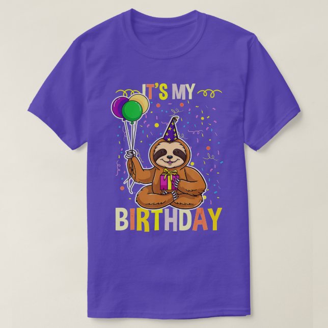 T-shirt Mon Anniversaire Sloth Animal (Design devant)