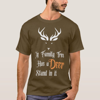 T-shirt Mon arbre généalogique contient un stand de cerfs 