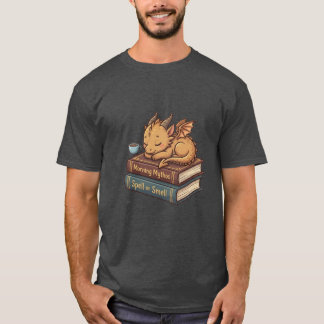 T-shirt Mon Autocollant Dragon Brew Funny Bookworm & Café