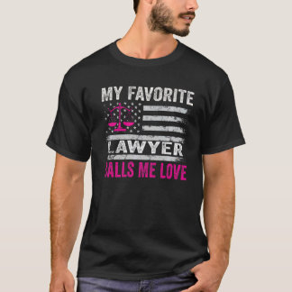 T-shirt Mon avocat favori m'appelle Love USA Flag Vintage