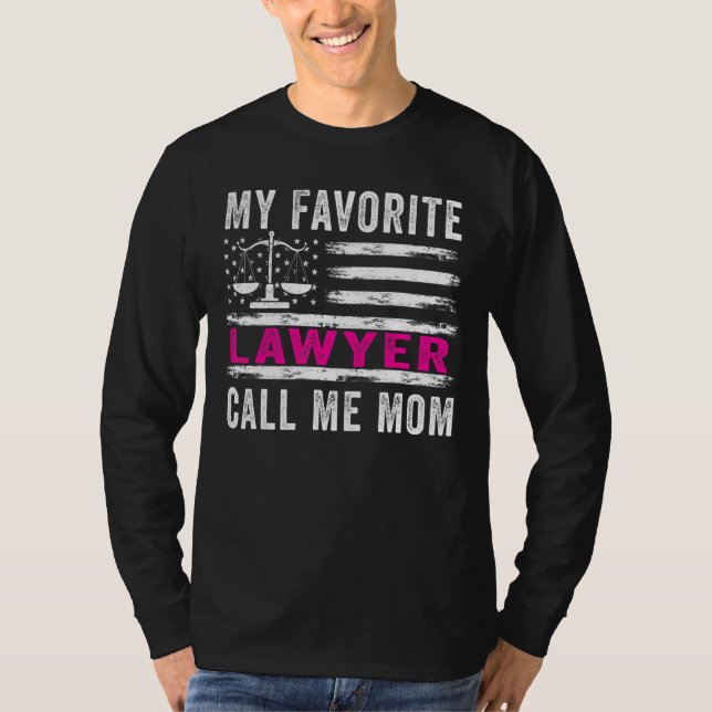 T-shirt Mon avocat favori m'appelle Maman Usa Drapeau Mère (Devant)