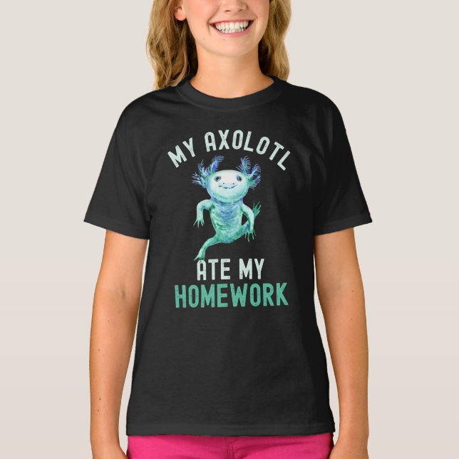 T-shirt Mon Axolotl Mange Mes Mains Drôle Axolotl (Devant)