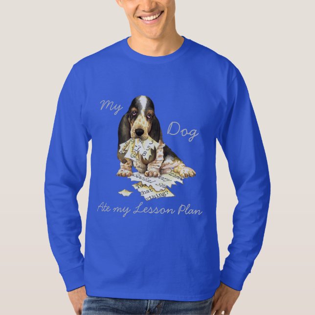 T-shirt Mon Basset Met Mon Plan De Leçon (Devant)