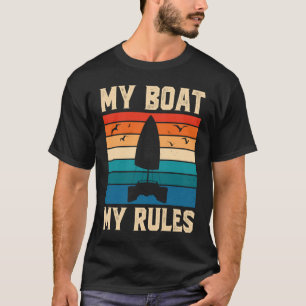 T-shirt Mon bateau mes règles capitaine de catamaran rétro