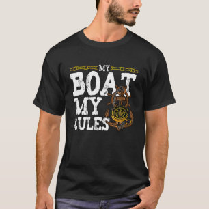 T-shirt Mon bateau Mes règles Capitaine Ponton de bateau