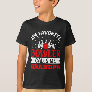 T-shirt Mon Bowler Favori M'Appelle Grand-Père Funny Bowli