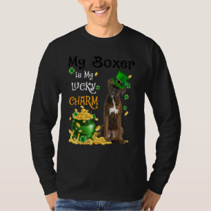 T-shirt Mon Boxer BRUN TACHETÉ Est Mon Porte-Bonheur Chien